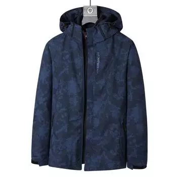 Мужская камуфляжная уличная куртка «три в одном», мужская съемная двухсекционная рабочая одежда, лыжная спортивная одежда XXXXXL чёрный