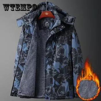 Мужская кашемировая куртка, зимняя, с капюшоном, толстое теплое хлопковое пальто, свободная повседневная парка, водонепроницаемая рабочая куртка XXXXXL