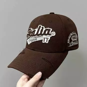 Мужская кепка Coffee Hat 2024 года, новая кепка с вышитыми буквами, женская бейсболка в корейском стиле хип-хоп, американская хардтоп adjustable IT темно-коричневого