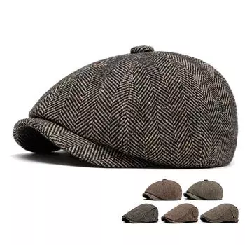 Мужская кепка газетчика, британский винтажный берет, кепка-форвард Style1 светло-зеленый