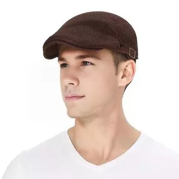 Мужская кепка газетчика с дышащей сеткой, однотонная винтажная кепка с защитой от ультрафиолета, весна белый