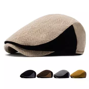 Мужская кепка с козырьком, подходящая по цвету, вязаный шерстяной берет, осенне-зимняя британская ретро-шляпа, теплая кепка, шляпа художника серый