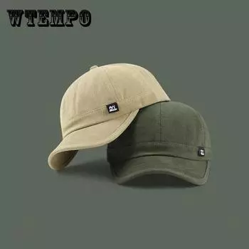 Мужская кепка с мягким верхом и короткими полями, брендовая повседневная бейсболка Tide на весну и осень, лето, мужская армейская зеленая матовая бейсболка one size