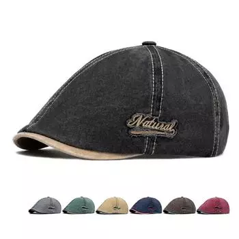 Мужская кепка в стиле ретро, берет с вышитыми буквами, кепка художника, женская кепка форварда, кепка британского газетчика чёрный