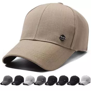 Мужская кепка, весенне-летняя шляпа от солнца, шляпа от солнца среднего возраста, уличная бейсболка Rectangular Mark чёрный