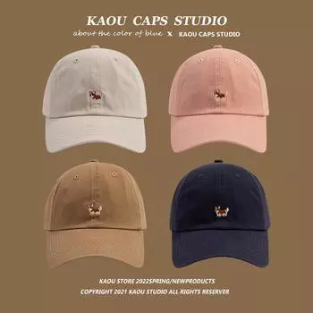 Мужская кепка весна-осень корейская версия милый щенок корги вышитая кепка пара повседневная универсальный оттенок бейсболка женская 54-62Cm adjustable