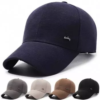 Мужская кепка весна осень солнцезащитный козырек от солнца шляпа для улицы бейсболка для среднего возраста чёрный