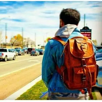 Мужская классическая дорожная сумка New School Bag из натуральной коричневой козьей кожи ручной работы 16 x 8 x 8 in коричневый