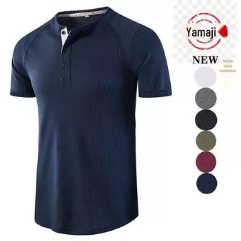 «Мужская классическая европейская и американская футболка с круглым вырезом и коротким рукавом WAGFO Henry» US XL