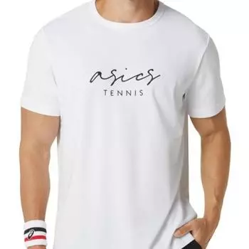 Мужская классическая футболка с рисунком ASICS 2041A288100, круглая футболка с коротким рукавом