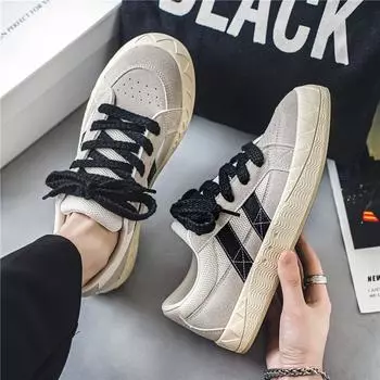 Мужская классическая модная спортивная обувь с низким верхом для скейтбординга, дышащая парусиновая спортивная обувь для студентов, мальчиков, трендовые удобные кроссовки для спортзала с мягкой подошвой 39 чёрный