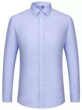 Мужская классическая рубашка обычного кроя, не гладкая шелковистая шелковая хлопковая рубашка без кармана, мужские деловые рубашки с длинными рукавами, легкие в уходе 39