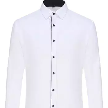 Мужская классическая рубашка соответствующего цвета, повседневная дышащая рубашка с лацканами и удобной рубашкой с длинным рукавом для деловой деятельности 39 синий