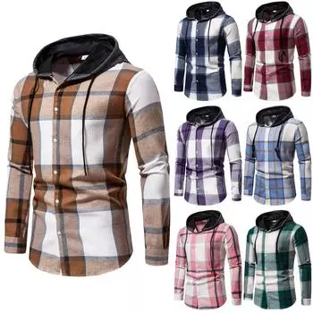 Мужская клетчатая рубашка на толстых пуговицах с подкладкой, мужское повседневное модное теплое пальто L зелёный