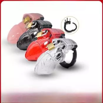 Мужская клетка целомудрия: CB6000 или CB3000, секс-игрушка для взрослых A137 Black Ring + Transparent Cap