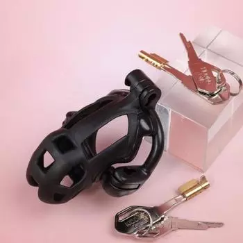 Мужская клетка целомудрия из смолы с двумя замками short 43mm