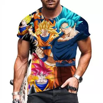 Мужская коллекция 2025 года, мужские рубашки Vegeta Goku больших размеров, хип-хоп одежда, стиль Harajuku, трендовые топы, мода S