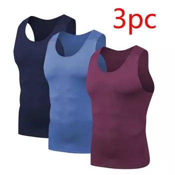 Мужская комплект из 3 быстросохнущих компрессионных рубашек для похудения, формирователь тела, жилет для тренировок, майки для пресса, майки для живота