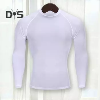 Мужская компрессионная футболка для бега с длинным рукавом и круглым вырезом, дышащая, впитывающая пот, быстросохнущая, для бега и тренировок 3XL чёрный