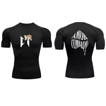 Мужская компрессионная футболка с короткими рукавами, повседневная футболка, быстросохнущая дышащая спортивная футболка для фитнеса, летняя мужская спортивная футболка S