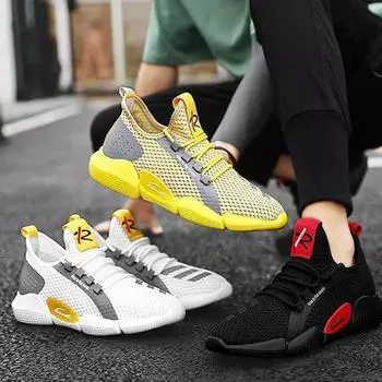 Мужская корейская повседневная обувь, универсальная спортивная обувь, мужская дорожная мужская обувь на мягкой подошве 44 жёлтый