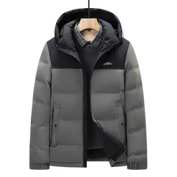 Мужская короткая куртка-пуховик из молочного шелка с капюшоном, мужская осенне-зимняя новая теплая повседневная куртка, тренд M