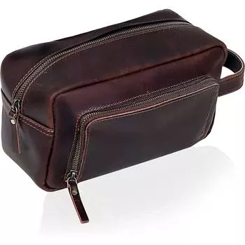 Мужская кожаная дорожная косметичка Dopp Kit для мужчин, сумка для бритья, дорожные аксессуары