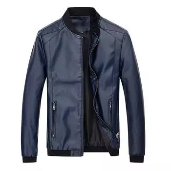 Мужская кожаная куртка большого размера, новая весенне-осенняя мужская красивая кожаная куртка, мужская тонкая модная куртка в корейском стиле M