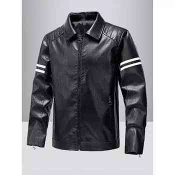 Мужская кожаная куртка для мотоцикла, осень-зима, новый стиль, повседневная и универсальная, облегающая, плюс утолщенный бархат, кожаная куртка большого размера L