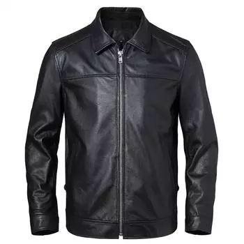 Китайский размер мужская кожаная куртка 100% натуральная коровья кожа черный коричневый мужская натуральная кожа пальто мужская кожаная одежда осень весна азиатский размер M601 S тёмно-рыжий
