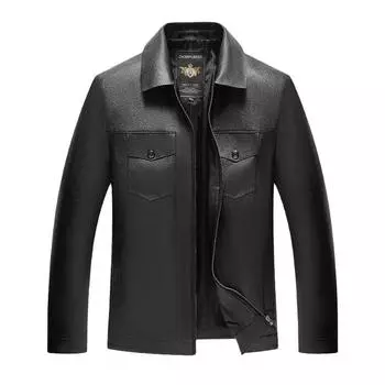Мужская кожаная куртка, мужская новая весенне-осенняя модная корейская версия, облегающая, трендовая, не оставляющая следов, кожаная куртка для мотоцикла с лацканами M