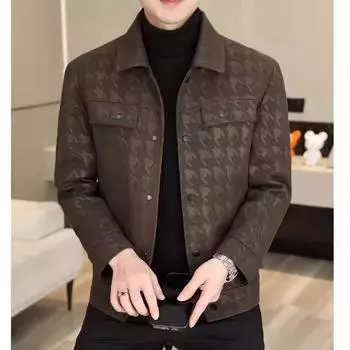 Мужская кожаная куртка, мужская, высокого класса, модная, свободная, повседневная, куртка из искусственной кожи, мужское пальто, весна и осень, новинка L чёрный