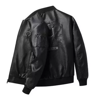 Мужская кожаная куртка оверсайз, кожаная куртка, верхняя куртка, мужская куртка 8XL