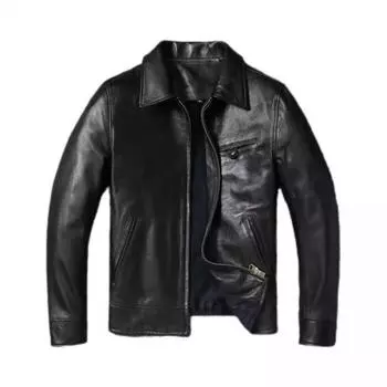 Мужская кожаная куртка в китайском стиле 1940-х годов без покрытия, куртка из натуральной козьей кожи, мягкая весенне-осенняя мужская куртка из натуральной кожи, тонкое 4XL чёрный