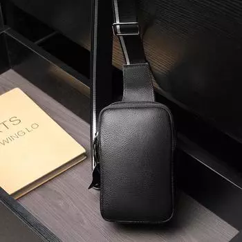 Мужская кожаная нагрудная сумка, повседневная, большой емкости, сумка-мессенджер, уличный трендовый рюкзак, первый слой, коровья кожа, нагрудная сумка