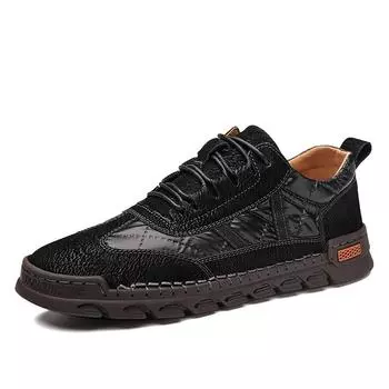 Мужская кожаная обувь 2025 весна новая модная личность уличный тренд ретро стиль повседневная обувь большой размер 48 обувь на платформе 38