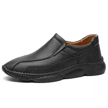 Мужская кожаная обувь большого размера 2025 весна новая ручной работы плоская повседневная обувь деловая ретро внешняя торговля обувь для вождения 39