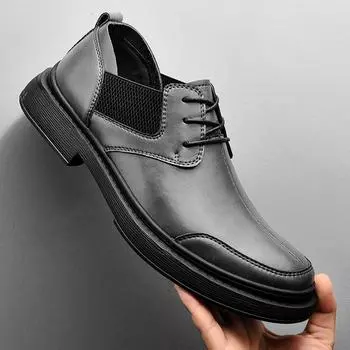 Мужская кожаная обувь Дерби Официальная модельная обувь Повседневная обувь 39 серый
