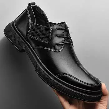 Мужская кожаная обувь Дерби Официальная модельная обувь Повседневная обувь 39 серый