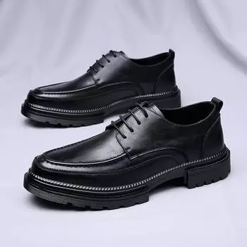 Мужская кожаная обувь для вождения на открытом воздухе Мужская обувь для вождения Мужские оксфорды Туфли на шнуровке для офиса Деловые туфли на плоской подошве для мужчин 6.5
