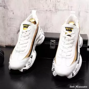 Мужская кожаная обувь, кроссовки, мужские ботинки, модная повседневная мужская обувь на платформе для мужчин, дизайнерская обувь класса люкс 38