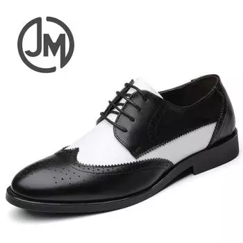 Мужская кожаная обувь Модная черно-белая мужская кожаная обувь Мужские оксфорды 38 коричневый