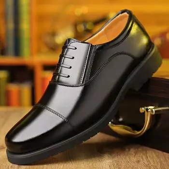 Мужская кожаная обувь Мужская деловая офисная мужская модельная кожаная обувь 39 чёрный