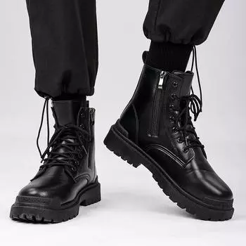 Мужская кожаная обувь, мужские ботинки, модные повседневные ботильоны, мужская обувь на платформе для мужчин, дизайнерская обувь класса люкс 39