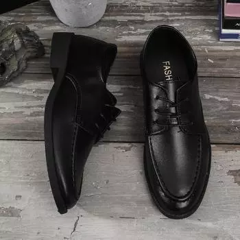 Мужская кожаная обувь на мягкой подошве, деловая и повседневная — стили Business & Dad 42 чёрный