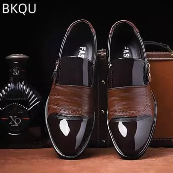 Мужская кожаная обувь Низкие формальные деловые кожаные туфли с острым носком Большой размер Модный тренд Универсальная повседневная деловая комфортная обувь 38 чёрный