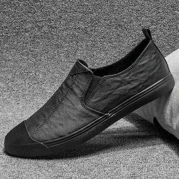 Мужская кожаная обувь, новинка, мужская повседневная обувь на плоской подошве из коровьей кожи, низкая цена, ретро, для взрослых, 2024 г., новые поступления, элегантная, социальная, ПУ 38