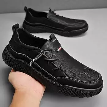 Мужская кожаная обувь, повседневная уличная обувь ручной работы 39 хаки