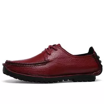 Мужская кожаная обувь высокого качества, деловая мужская обувь, универсальная повседневная обувь на шнуровке 38 чёрный