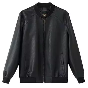Мужская кожаная одежда Мужская мода весна и осень повседневная трендовая кожаная куртка M